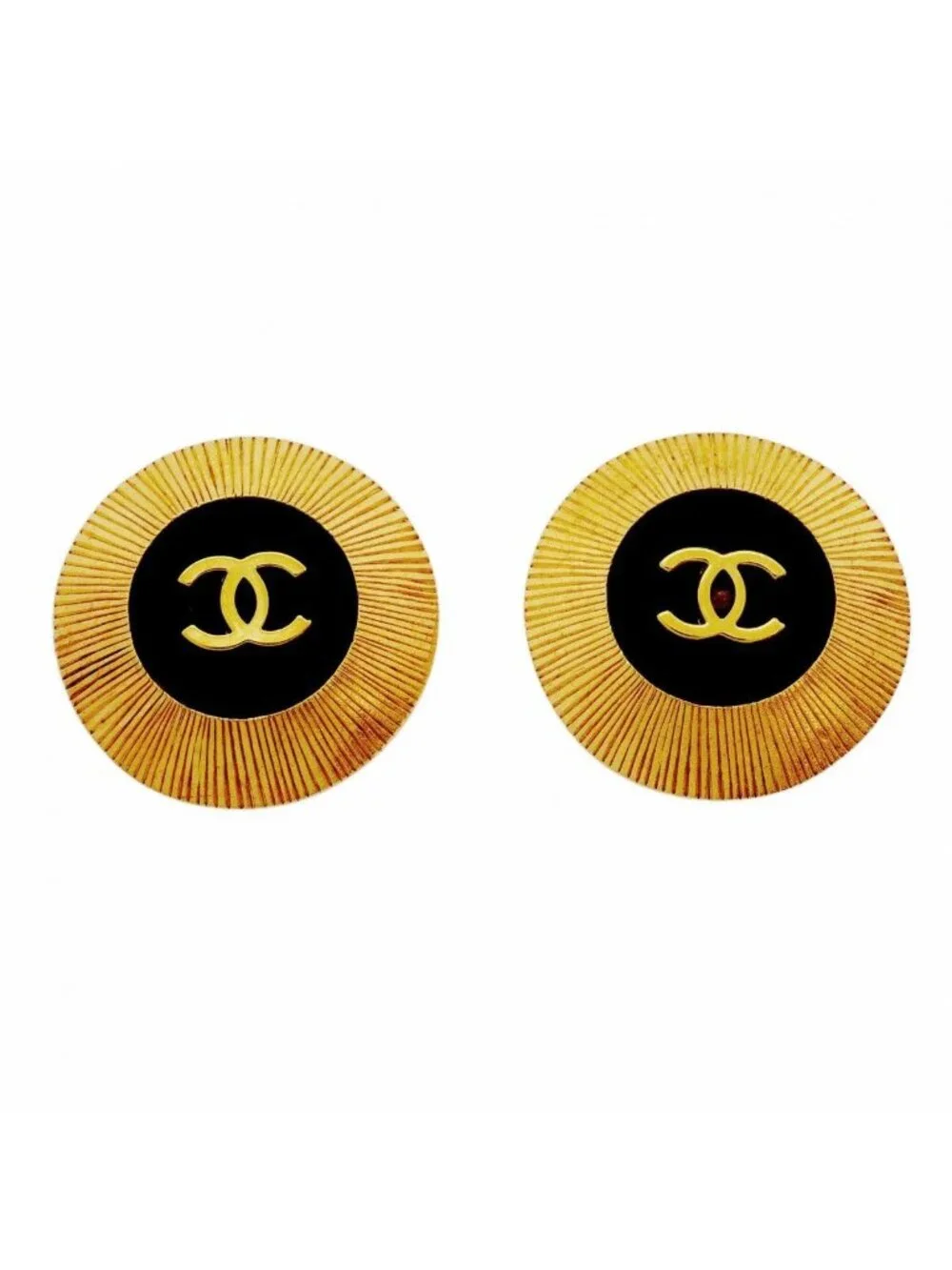 Chanel Earrings Vintage CC Logo Round